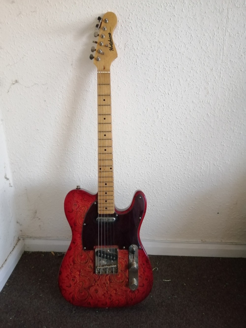 A Hutchins Paisley design electric guitar